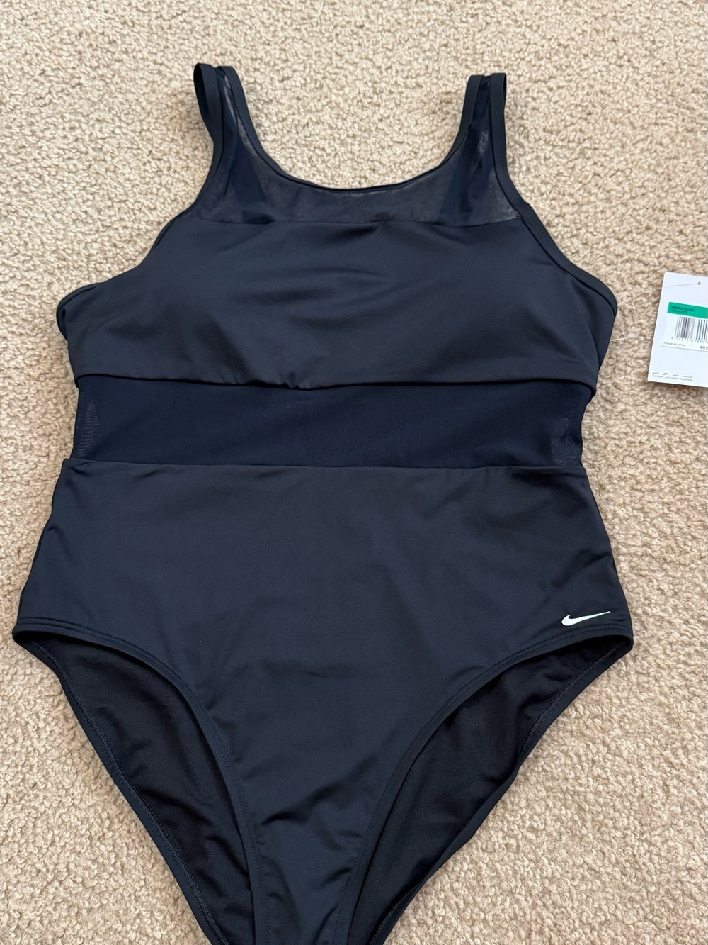 Nike Black Women's One-Piece Swim Fit with Subtle Logo